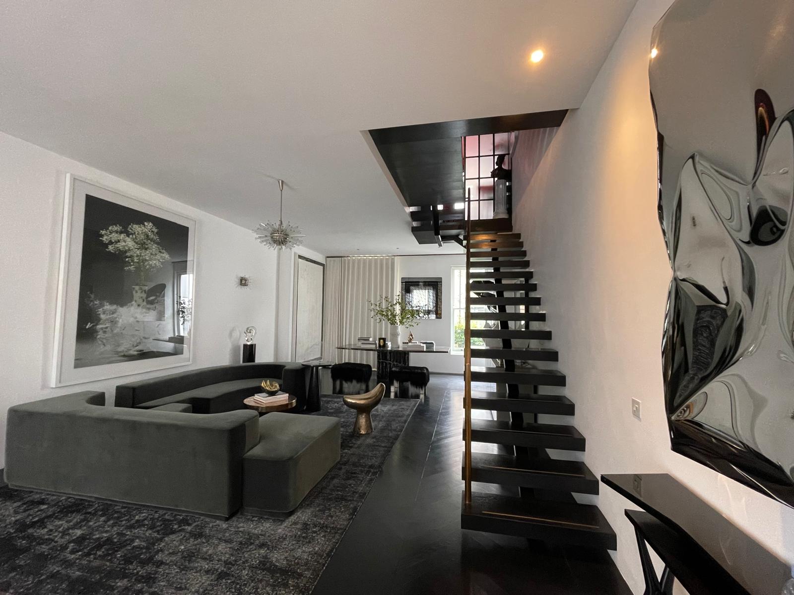 Ledbury Road living room with floating staircase